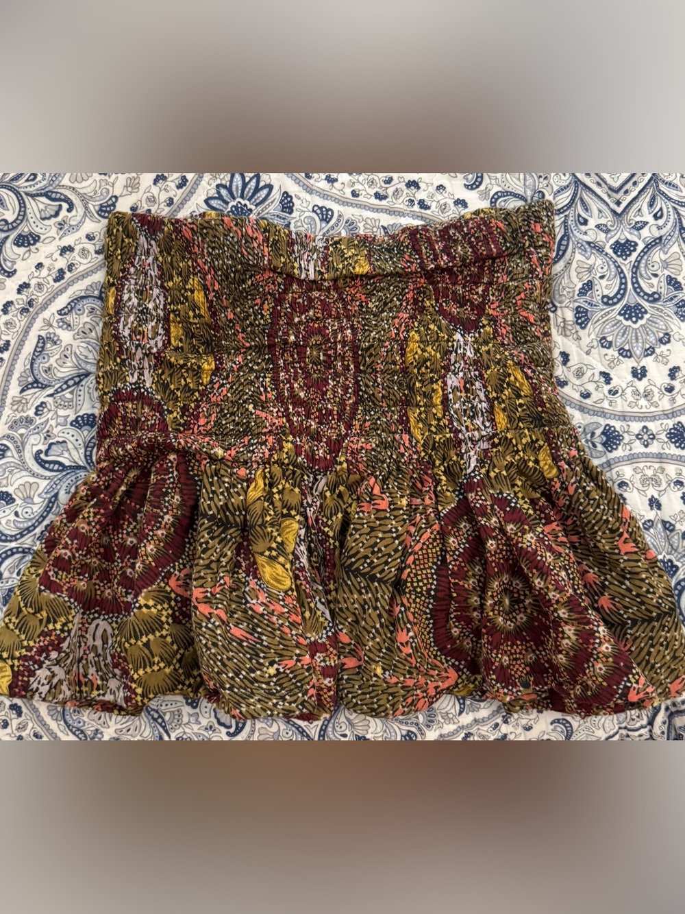 Free People Smocked Waist Mini Skirt